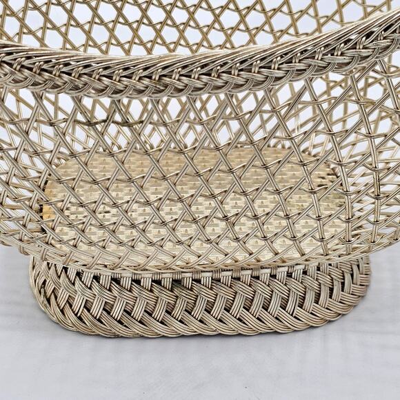 Vintage French Silver Woven Basket Bottle Holder from the Early 20th Century - Picture 4 of 7